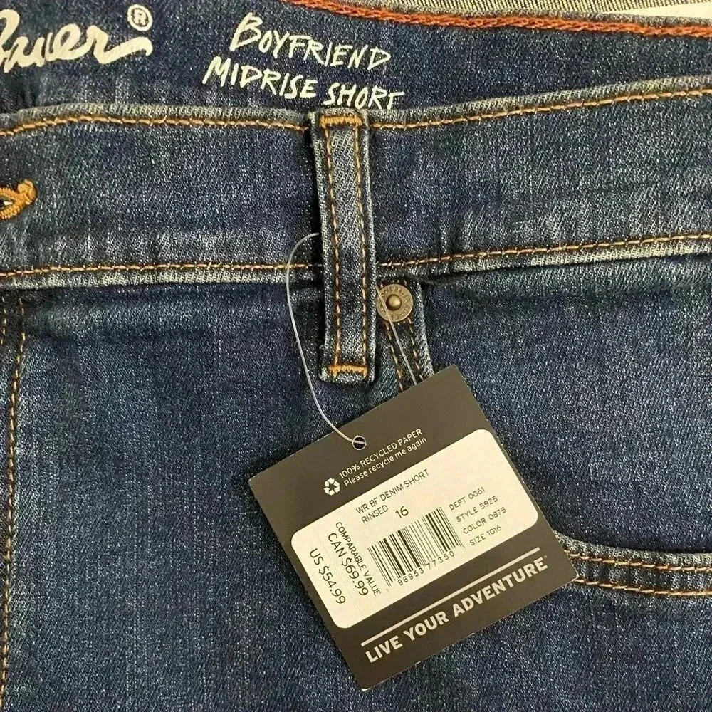 New Eddie Bauer Boyfriend Jean Shorts Plus Size Stretch - Picture 4 of 11